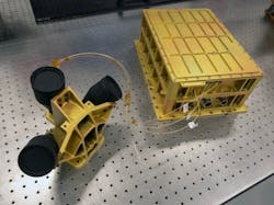 Navigation Doppler Lidar is a guidance system that uses laser pulses to precisely measure velocity and distance. NASA will demonstrate NDL&rsquo;s capabilities in the lunar environment during the IM-1 mission. Credits: NASA / David C. Bowman.