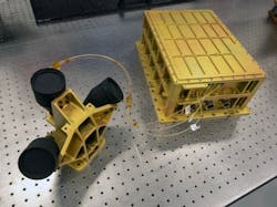 Navigation Doppler Lidar is a guidance system that uses laser pulses to precisely measure velocity and distance. NASA will demonstrate NDL’s capabilities in the lunar environment during the IM-1 mission. Credits: NASA / David C. Bowman. Navigation Doppler Lidar is a guidance system that uses laser pulses to precisely measure velocity and distance. NASA will demonstrate NDL’s capabilities in the lunar environment during the IM-1 mission. Credits: NASA / David C. Bowman.