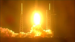 NASA’s Plankton, Aerosol, Climate, ocean Ecosystem (PACE) satellite launched aboard a SpaceX Falcon 9 rocket at 1:33 a.m. EST, Feb. 8, 2024, from Space Launch Complex 40 at Cape Canaveral Space Force Station in Florida. From its orbit hundreds of miles above Earth, PACE will study microscopic life in the oceans and microscopic particles in the atmosphere to investigate key mysteries of our planet’s interconnected systems. NASA photo. NASA’s Plankton, Aerosol, Climate, ocean Ecosystem (PACE) satellite launched aboard a SpaceX Falcon 9 rocket at 1:33 a.m. EST, Feb. 8, 2024, from Space Launch Complex 40 at Cape Canaveral Space Force Station in Florida. From its orbit hundreds of miles above Earth, PACE will study microscopic life in the oceans and microscopic particles in the atmosphere to investigate key mysteries of our planet’s interconnected systems. NASA photo.