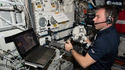 As part of the &apos;Surface Avatar&apos; experiment, Swedish ESA astronaut Marcus Wandt commanded various robotic systems from the International Space Station ISS. ESA/NASA photo.