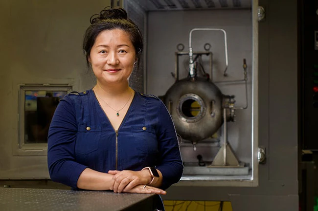 Li Qiao, a professor in Purdue University&rsquo;s College of Engineering, is testing a Tesla valve-inspired design to improve the performance of rotating detonation engines. Purdue University photo.