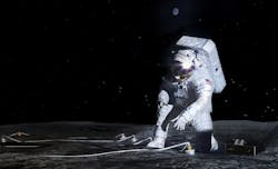Artist&apos;s concept of an Artemis astronaut deploying an instrument on the lunar surface. NASA image.