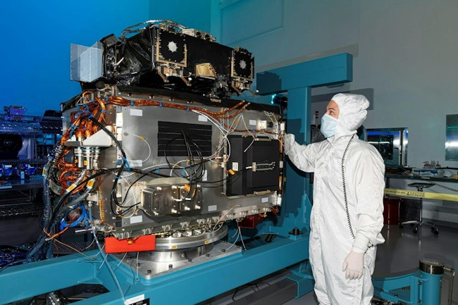 BAE Systems has completed the integration of the Carruthers Geocorona Observatory’s ultraviolet spectrometer onto the satellite bus, the next major step in completing the NASA Earth-monitoring satellite. BAE Systems photo.
