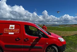 The U.K.'s Royal Mail rolled out a program to deliver mail via drones on some of Scotland's most remote islands. Royal Mail photo. The U.K.'s Royal Mail rolled out a program to deliver mail via drones on some of Scotland's most remote islands. Royal Mail photo.