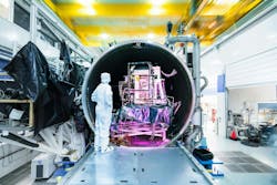 VIIRS instrument observes and collects global environmental data that spans visible and infrared wavelengths across land, ocean, and atmosphere and is a pivotal part of the NASA-NOAA Joint Polar Satellite System (JPSS) series of satellites. Raytheon photo. VIIRS instrument observes and collects global environmental data that spans visible and infrared wavelengths across land, ocean, and atmosphere and is a pivotal part of the NASA-NOAA Joint Polar Satellite System (JPSS) series of satellites. Raytheon photo.