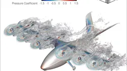 Overflow models pressure coefficients for Archer Aviation’s Midnight. NASA image.