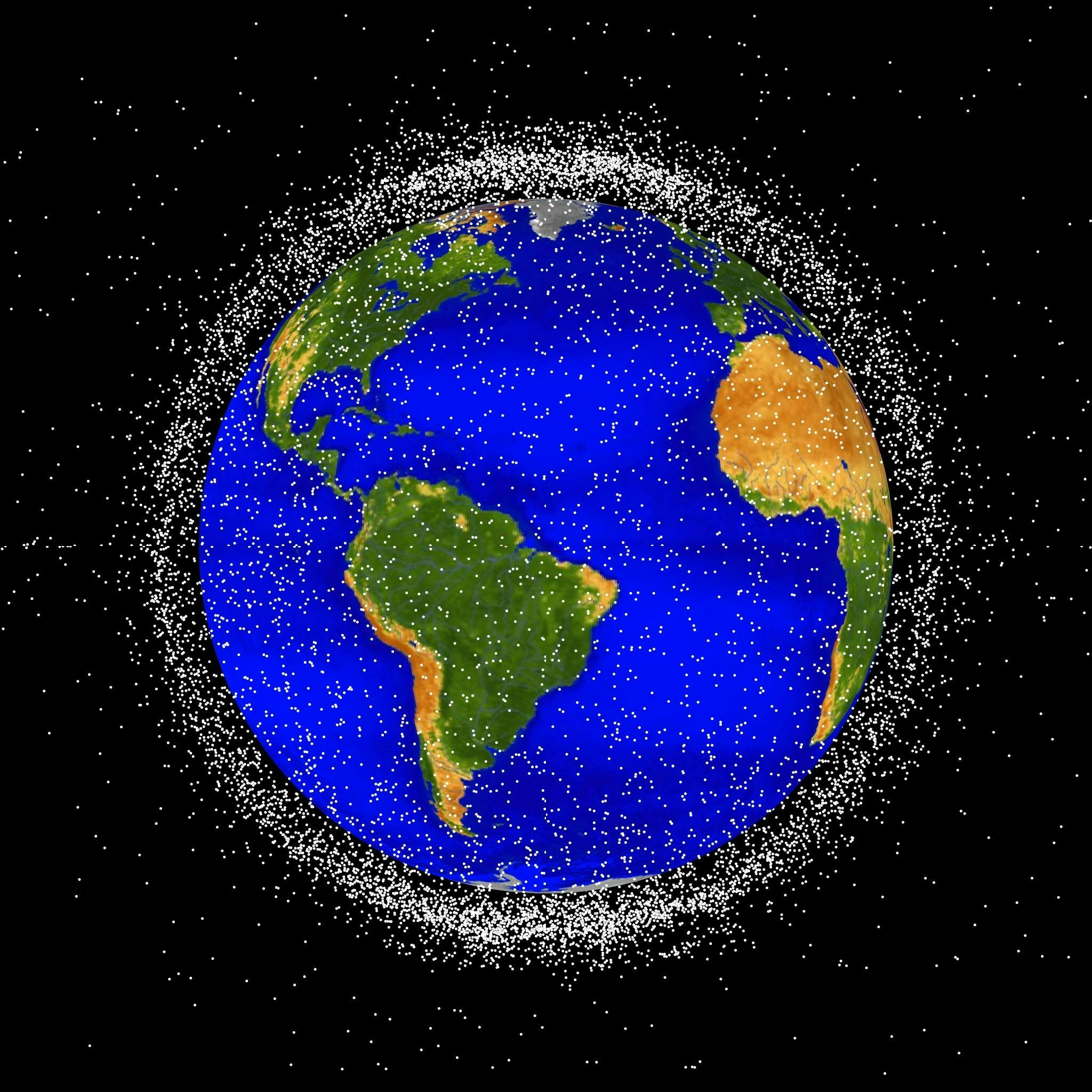 Low Earth orbit, the focus of volume one of NASA's Space Sustainability Strategy, is the most concentrated area for orbital debris. This computer-generated image showcases objects that are currently being tracked. NASA ODPO image.