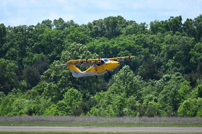 Electra’s eSTOL test aircraft took off in less than 170 ft and landed in under 114 ft ground roll, flying as slowly as 25 kts on takeoff and landing. Electra photo.