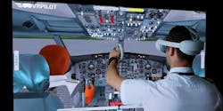 A Nolinor Aviation pilot during a VR training session. CNW Group/Nolinor Aviation image. A Nolinor Aviation pilot during a VR training session. CNW Group/Nolinor Aviation image.