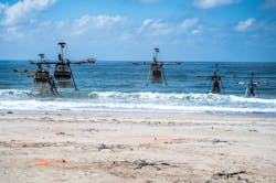 Unmanned aerial vehicles equipped with specialized software, artificial intelligence at an experiment last winter that showcased systems designed to enhance amphibious operations. Navy photo Unmanned aerial vehicles equipped with specialized software, artificial intelligence at an experiment last winter that showcased systems designed to enhance amphibious operations. Navy photo