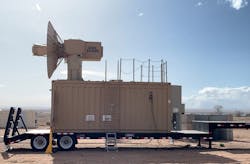 The Tactical High-power Operational Responder, or THOR, a high-powered microwave counter drone weapon, stands ready to demonstrate its effectiveness against a swarm of several targets. The Tactical High-power Operational Responder, or THOR, a high-powered microwave counter drone weapon, stands ready to demonstrate its effectiveness against a swarm of several targets.