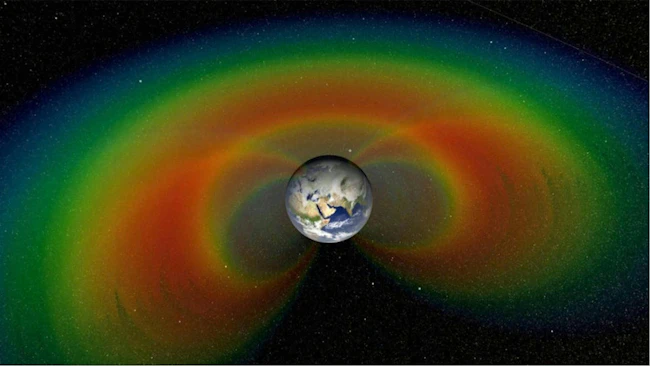 An artist&rsquo;s concept of the Van Allen belts with a cutaway section of the giant donuts of radiation that surround Earth. Image Credit: NASA Goddard Space Flight Center/Scientific Visualization Studio.