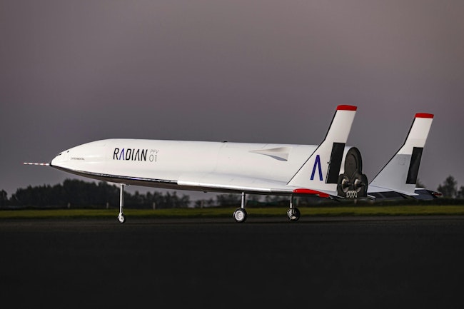 Radian Aerospace's PFV01 prototype vehicle completes initial round of taxi tests. PFV01, a prototype with the same aerodynamic profile as Radian's AV09 design iteration, performed a series of pitch-up maneuvers and short hops, collecting critical data from integrated telemetry systems. Radian Aerospace image.