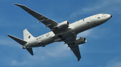 A P-8A Poseidon assigned to Patrol Squadron 16 is seen in flight over Jacksonville, Fla.