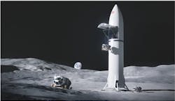 Early conceptual rendering of cargo variants of human lunar landing systems from SpaceX. NASA/SpaceX image. Early conceptual rendering of cargo variants of human lunar landing systems from SpaceX. NASA/SpaceX image.