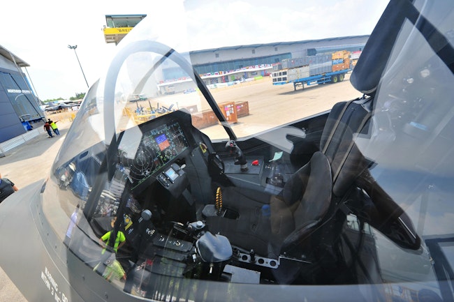 Cockpit of Lockheed Martin F-35 fighter jet