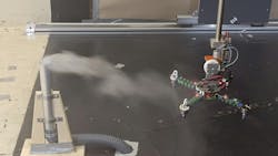 As part of the STARE experiments conducted in the low-speed wind tunnel, the DLR team is investigating, among other factors, which areas on the drone's surface are more suitable for recording gas concentration and wind strength. Furthermore, correction algorithms are to be developed at a later stage to eliminate the errors in measurement data caused by the downdraft effect. Credit: DLR (CC BY-NC-ND 3.0) As part of the STARE experiments conducted in the low-speed wind tunnel, the DLR team is investigating, among other factors, which areas on the drone's surface are more suitable for recording gas concentration and wind strength. Furthermore, correction algorithms are to be developed at a later stage to eliminate the errors in measurement data caused by the downdraft effect. Credit: DLR (CC BY-NC-ND 3.0)