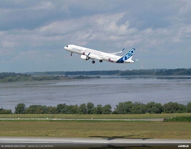 The Airbus A321XLR flew for the first time in 2022. Airbus image.