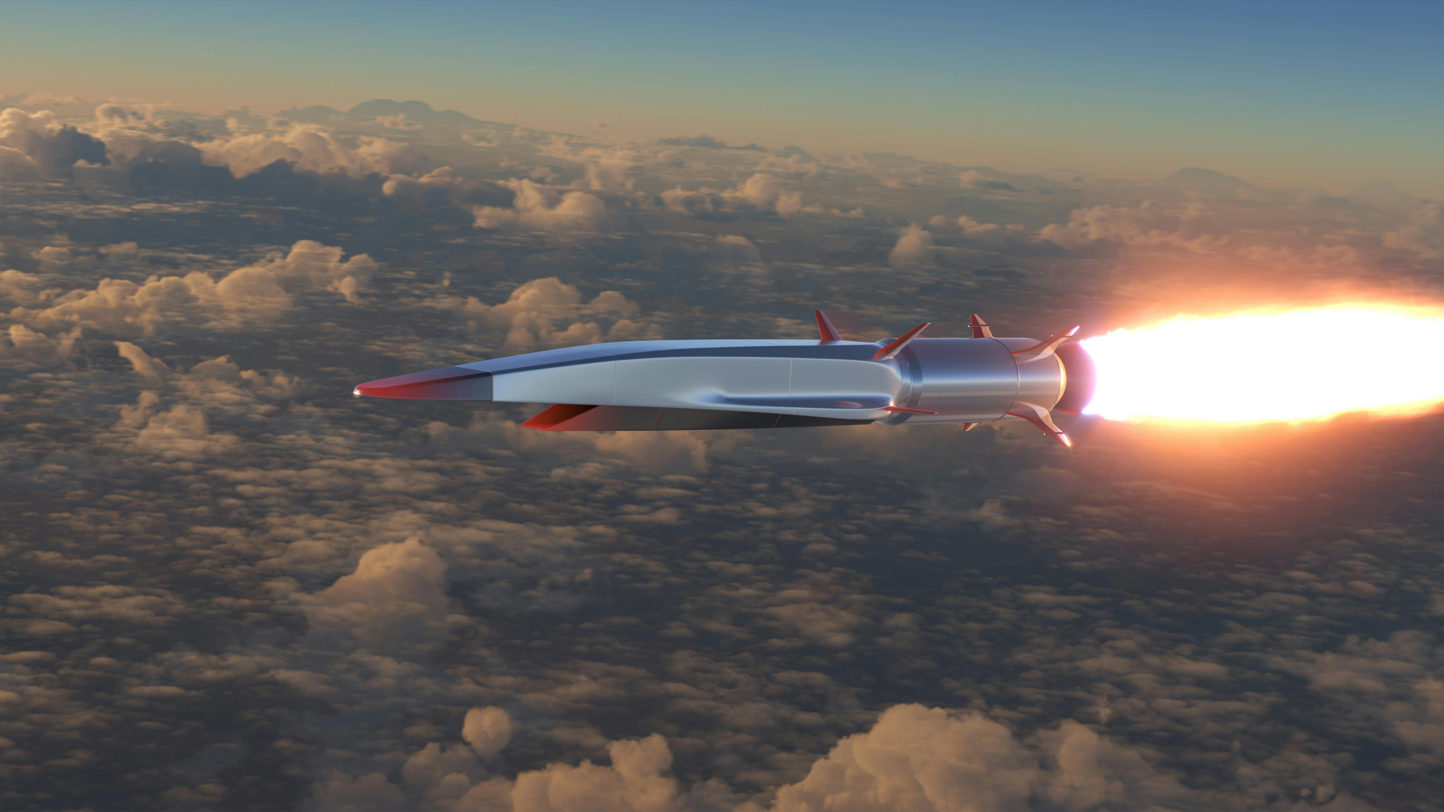 Artist's concept of a hypersonic rocket.
