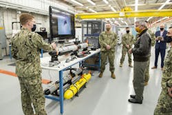 U.S. Navy undersea warfare experts conduct briefings about the Navy’s unmanned undersea systems capabilities. U.S. Navy undersea warfare experts conduct briefings about the Navy’s unmanned undersea systems capabilities.