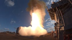 A Standard Missile (SM) 2 fires from the U.S. Navy Arleigh Burke-class guided-missile destroyer USS Winston S. Churchill (DDG 81) in the Atlantic Ocean. A Standard Missile (SM) 2 fires from the U.S. Navy Arleigh Burke-class guided-missile destroyer USS Winston S. Churchill (DDG 81) in the Atlantic Ocean.