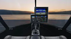A rendering of the Skyryse One helicopter with a cockpit featuring just two screens and one joystick.