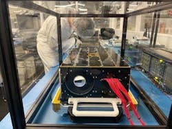 The Xplore satellite in a cleanroom The Xplore satellite in a cleanroom