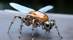 This concept for a bio-hybrid robotic insect combines engineered and biological parts, and potentially is for environmental monitoring or intelligence gathering.