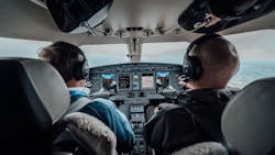 Collins Aerospace avionics inside a Cessna Aircraft in flight. Collins Aerospace avionics inside a Cessna Aircraft in flight.
