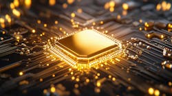 A detailed view of quantum computing components illuminating the intricate network of circuits and connections. A detailed view of quantum computing components illuminating the intricate network of circuits and connections.