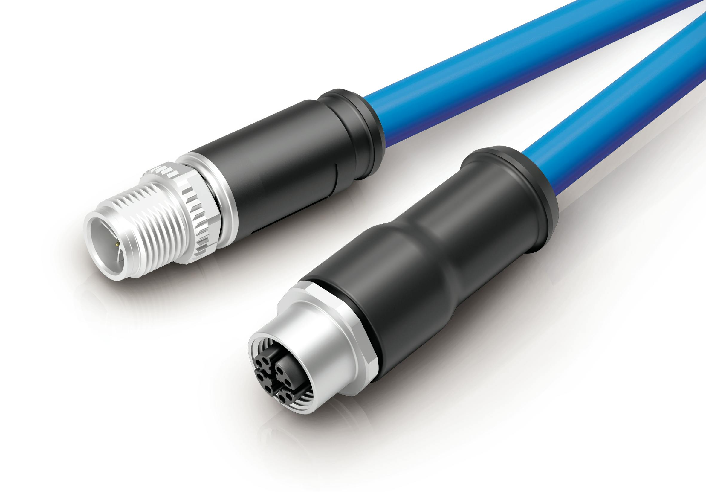 The Binder M12-X-coded connectors are for digital communications in rail and transportation applications.