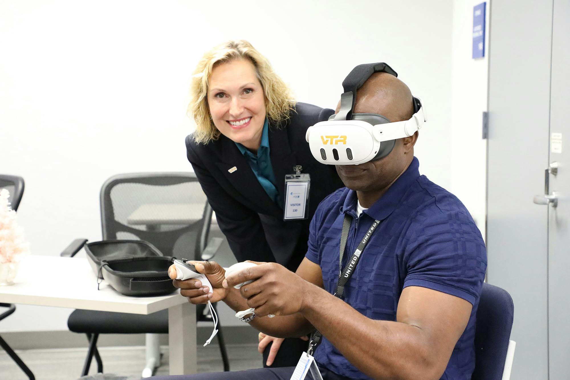 Virtual reality headsets are being used for pilot training at CommuteAir. CommuteAir photo.
