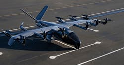 A photo of Archer's eVTOL on tarmac. A photo of Archer's eVTOL on tarmac.