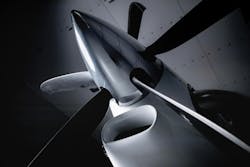 A photo of a turboprop aircraft engine A photo of a turboprop aircraft engine