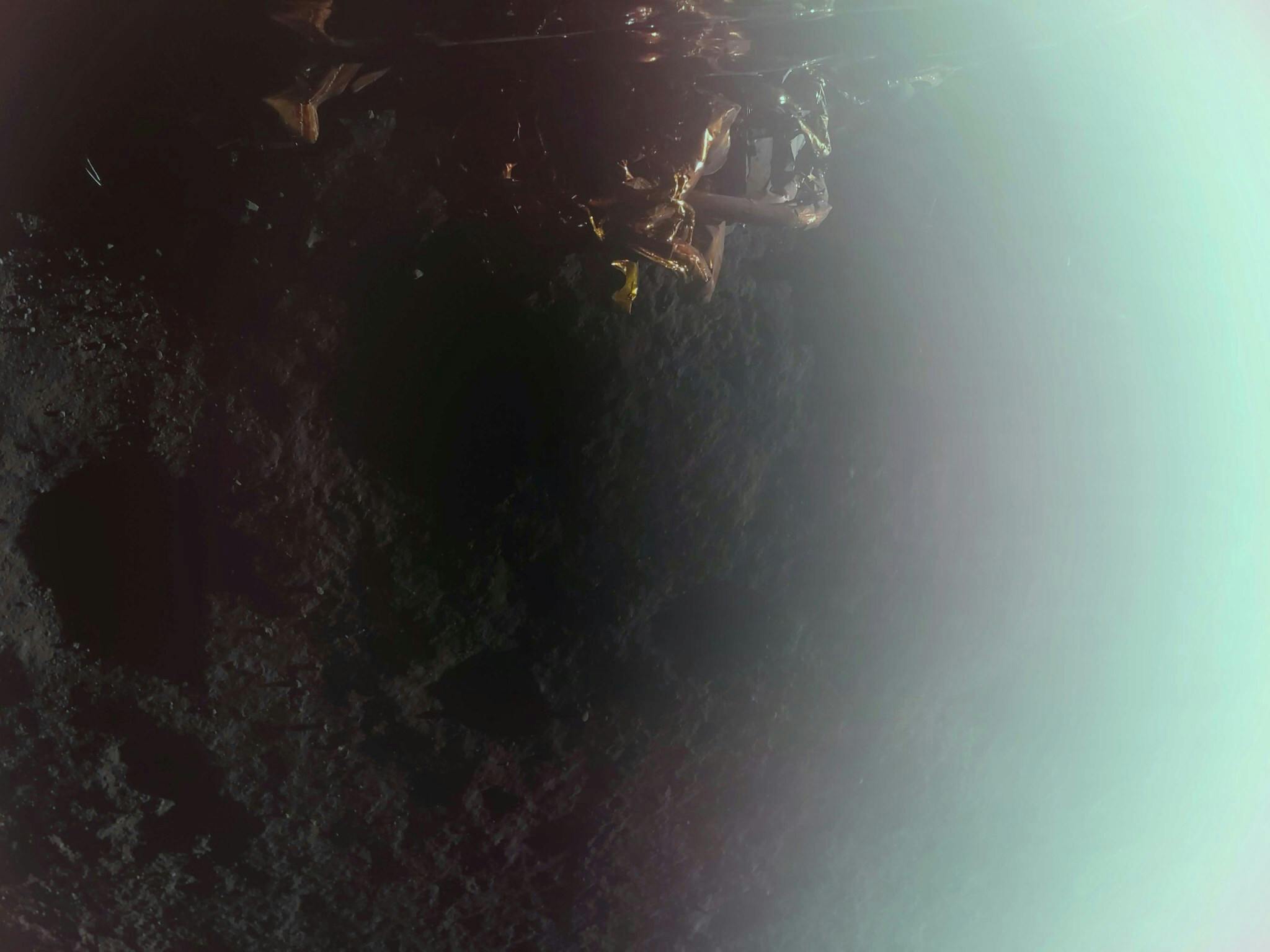 An image of Firefly's lander approaching the lunar surface