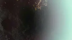 An image of Firefly's lander approaching the lunar surface