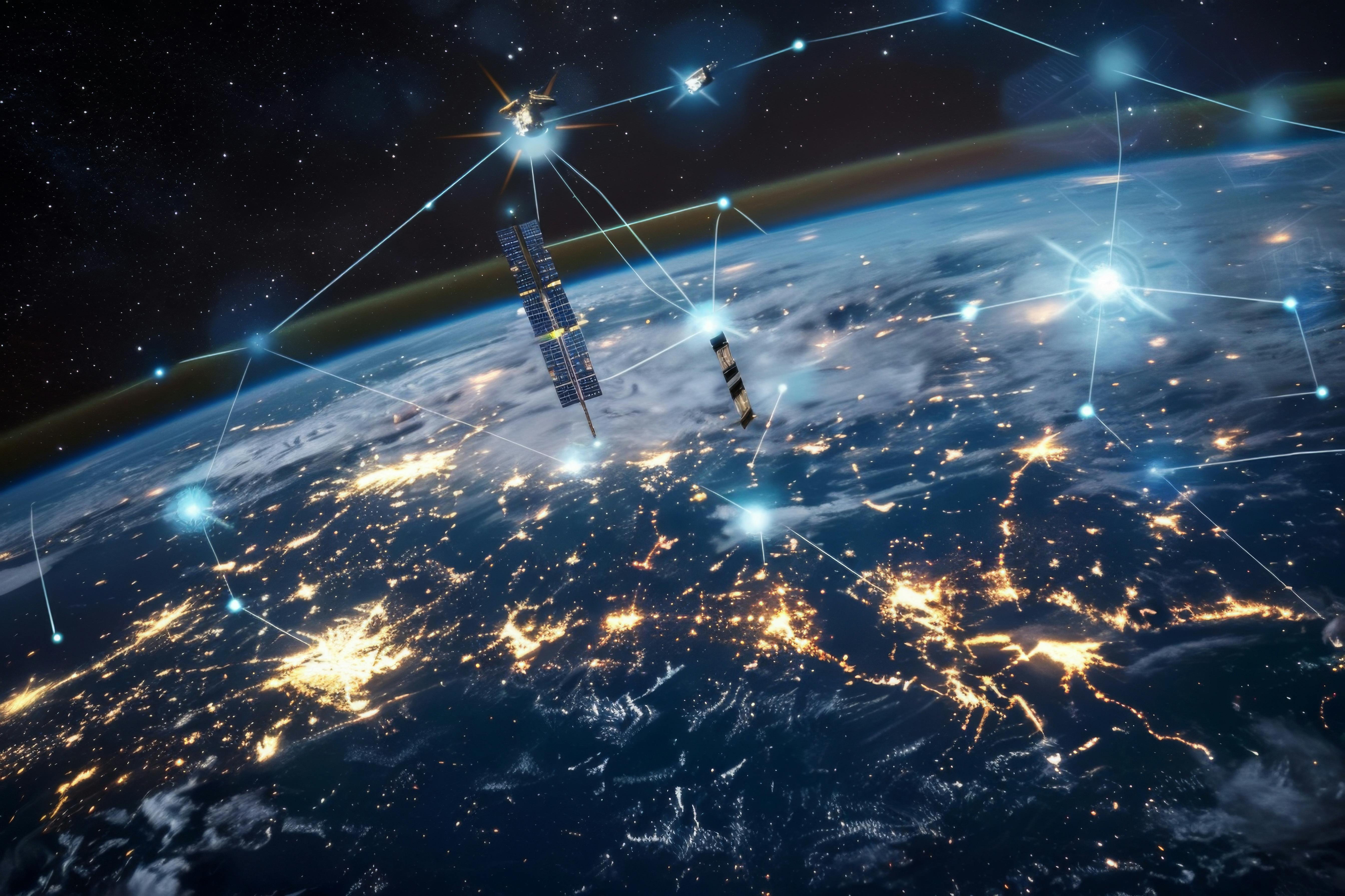 Satellite network in space