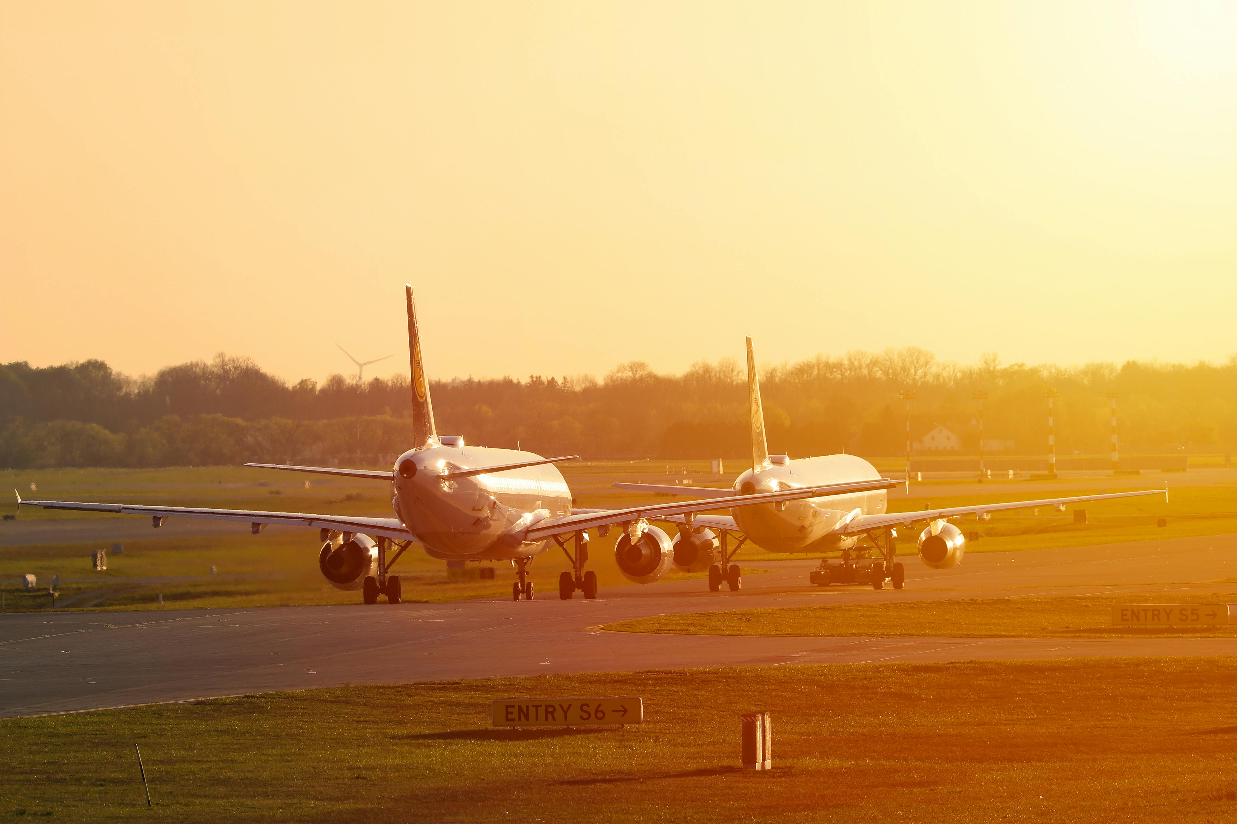 Aircraft on a runway
