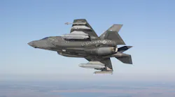 An F-35 conducts the first flight test last January to certify the F-35B short takeoff and vertical landing variant for carrying the AGM-158C Long-Range Anti-Ship Missile (LRASM)