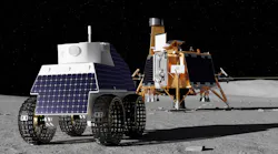 A rendering of the Firefly lander and Honeybee's rover.