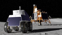 A rendering of the Firefly lander and Honeybee's rover. A rendering of the Firefly lander and Honeybee's rover.