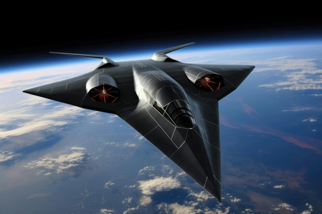 A rendering of a hypersonic aircraft