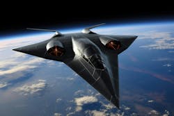 A rendering of a hypersonic aircraft A rendering of a hypersonic aircraft