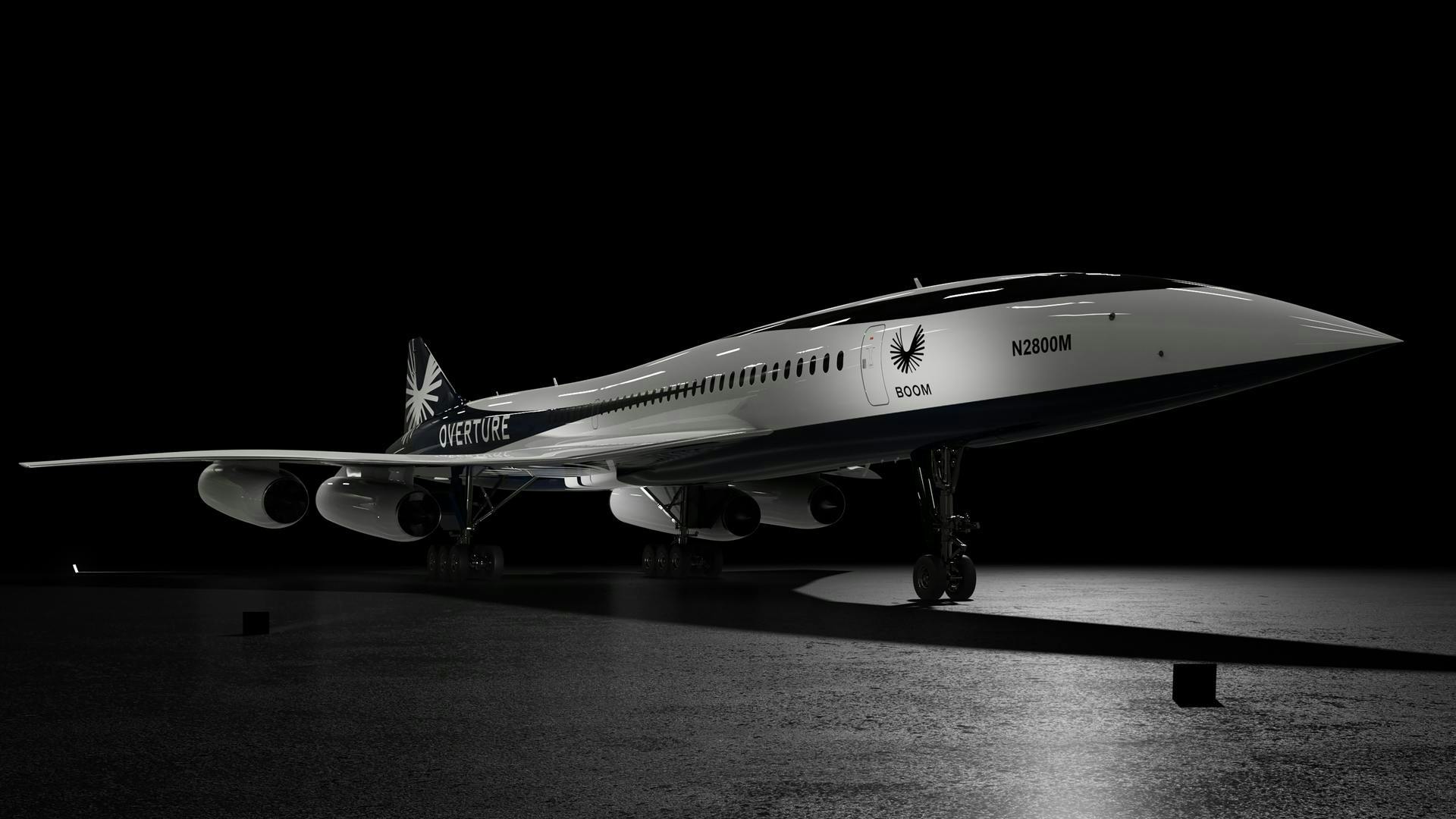 A rendering of Boom Supersonic's Overture aircraft