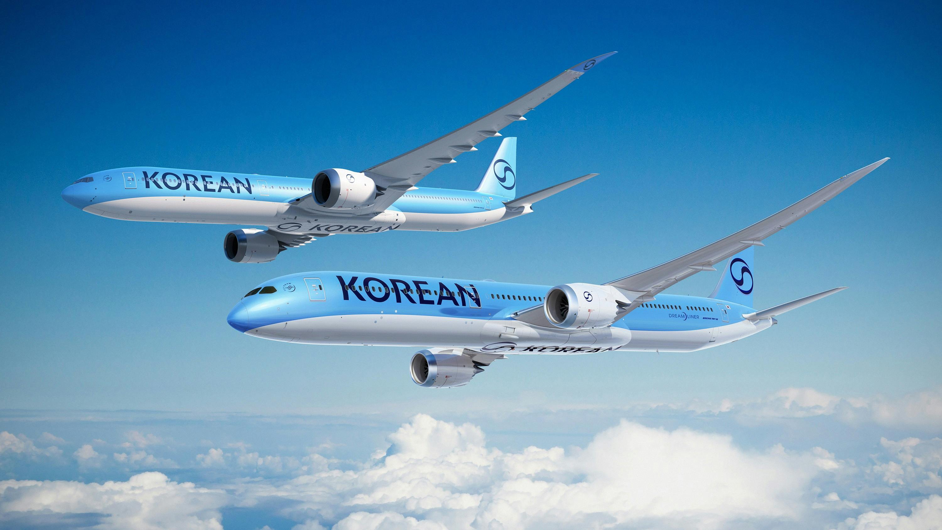 A press release rendering of Boeing aircraft in Korean Air livery