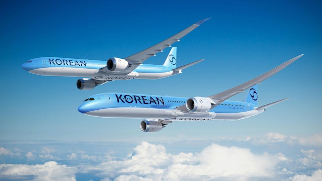 A press release rendering of Boeing aircraft in Korean Air livery