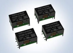 The TDK-Lambda brand CCG series of 1.5-to-10-Watt isolated DC-DC converters offers overcurrent protection and remote on/off are standard on all models. The TDK-Lambda brand CCG series of 1.5-to-10-Watt isolated DC-DC converters offers overcurrent protection and remote on/off are standard on all models.