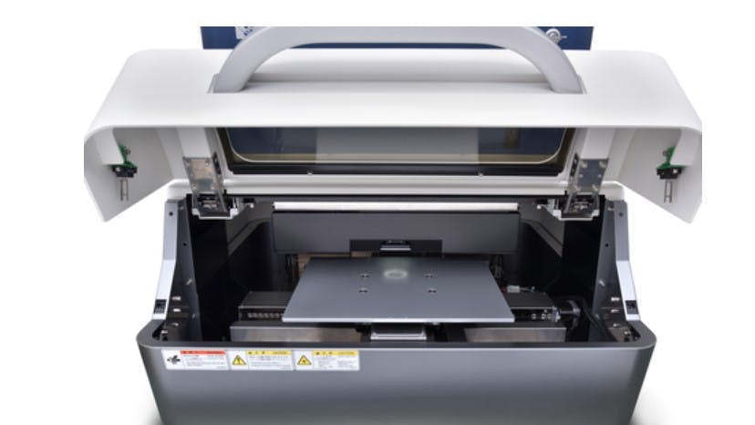 Hitachi FT160 XRF, interior chamber and stage