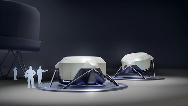 A rendering of the Loft Dynamics VR pilot training pod
