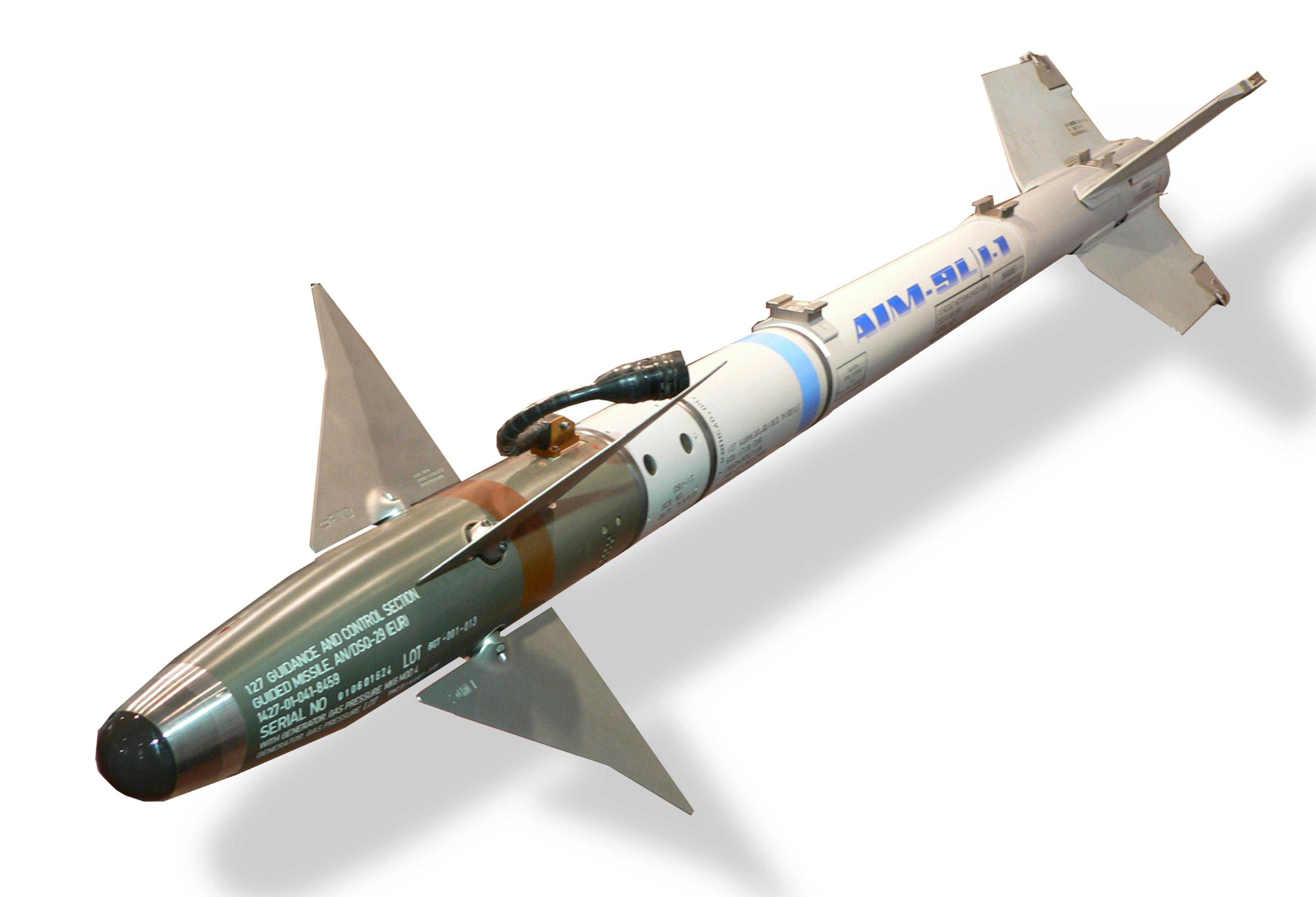 The AIM-9 Sidewinder missile uses infrared heat-seeking sensors to guide the weapon to its target.